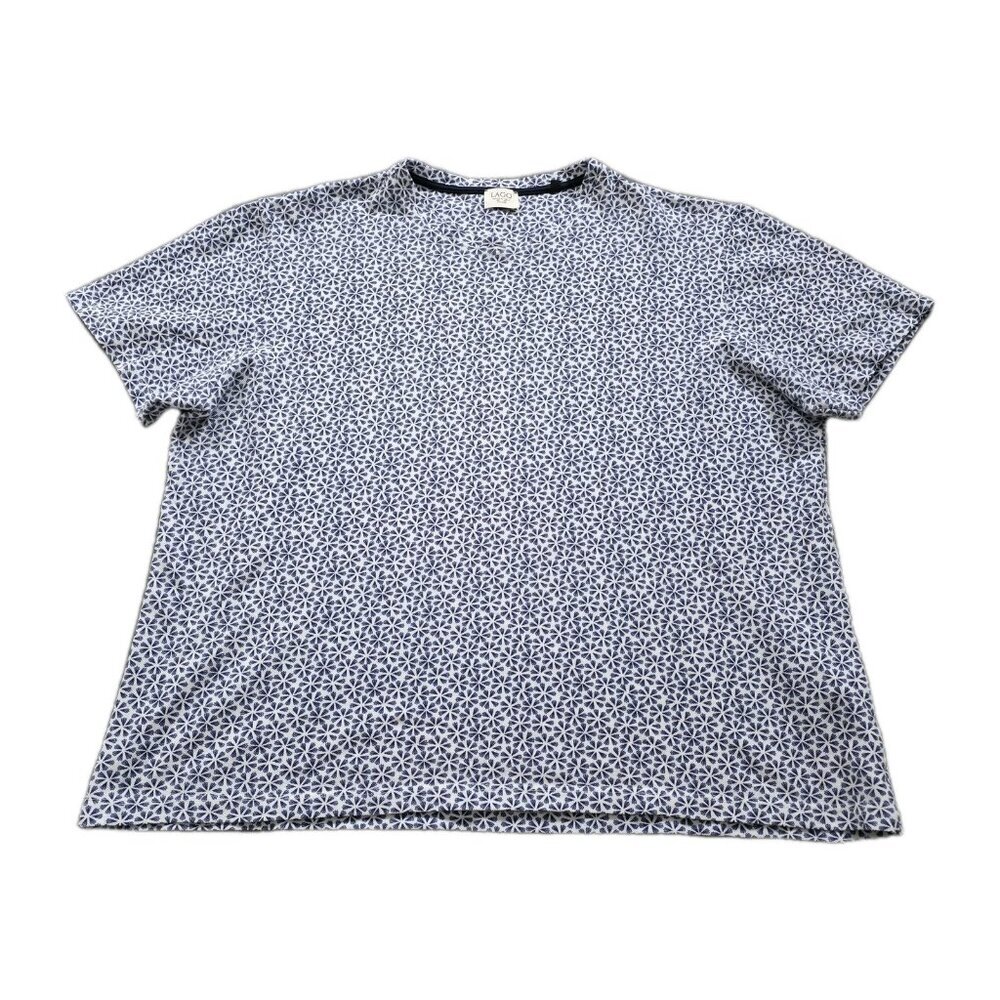 Lago T Shirt Men XXL White Floral Print SS Pique Preppy Cotton Summer City Boho